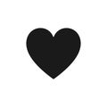 Black isolated icon of heart on white background. Silhouette of heart shape. Flat design.