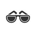 Black isolated icon of sunglasses on white background. Silhouette of glasses. Royalty Free Stock Photo