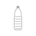 Black isolated outline icon of plastic bottle on white background. Line Icon of plastic bottle Royalty Free Stock Photo