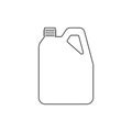 Black isolated outline icon of plastic canister on white background. Line Icon of plastic canister Royalty Free Stock Photo