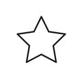 Black isolated outline icon of star on white background. Line Icon of star.