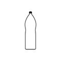 Black isolated outline and line icon of plastic bottle on white background. Clipart and drawing. Royalty Free Stock Photo