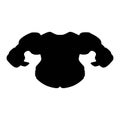 Black isolated silhouette of shoulder pads. Vector illustration of hockey equipment on a white background.