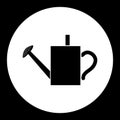 Black isolated watering can symbol simple icon eps10