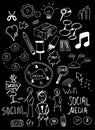Black isolated web doodles set Royalty Free Stock Photo