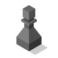 Black isometric pawn isolated