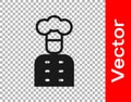 Black Italian cook icon isolated on transparent background. Vector