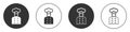 Black Italian cook icon isolated on white background. Circle button. Vector