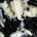 Black Italian spaghetti  pasta with blue cheese with mold and olive oil. Home cooking. Royalty Free Stock Photo