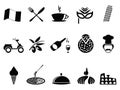 Black italy icons set Royalty Free Stock Photo