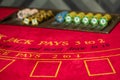 Black Jack gambling table. casino background Royalty Free Stock Photo