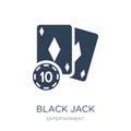 black jack icon in trendy design style. black jack icon isolated on white background. black jack vector icon simple and modern Royalty Free Stock Photo