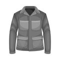 Black Jacket with Sleeves and Chest Pocket as Uniform and Workwear Clothes Vector Illustration