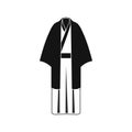 Black japanese kimono icon, simple style