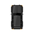 Black jeep top view vector illustration. Off road car illustration.