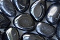 Black Jet Tumbled Stones polished Royalty Free Stock Photo
