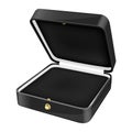 Black jewelry box. Open empty box Royalty Free Stock Photo