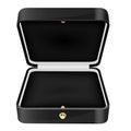 Black jewelry box. Open empty box Royalty Free Stock Photo