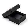 Black jewelry boxes opened isolated against white background Royalty Free Stock Photo