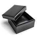 Black jewelry boxes opened isolated against white background Royalty Free Stock Photo
