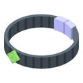 Black jewelry bracelet icon, isometric style