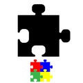 Black jigsaw or puzzle icon. Royalty Free Stock Photo