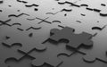 Black jigsaw puzzle, pattern texture background in business