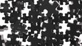 Black Jigsaw Puzzle On White Background