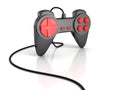 Black joystick with cable for computer game Royalty Free Stock Photo