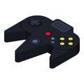 Black joystick icon, isometric style