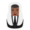 Black Judge or Magistrate Avatar Flat Icon