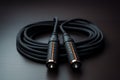 A black jump rope, a fitness essential for heart pounding workouts