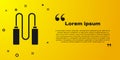 Black Jump rope icon isolated on yellow background. Skipping rope. Sport equipment. Vector Illustration