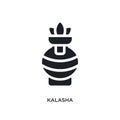 black kalasha isolated vector icon. simple element illustration from religion concept vector icons. kalasha editable logo symbol