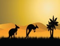 Black kangaroo silhouette Royalty Free Stock Photo