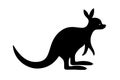 Black kangaroo silhouette. Vector