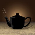 Black kettle for brewing tea. eps10 vector stock illustration.