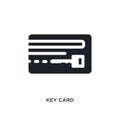 black key card isolated vector icon. simple element illustration from hotel concept vector icons. key card editable logo symbol Royalty Free Stock Photo