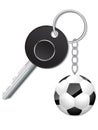 Black key with soccer ball keyholder Royalty Free Stock Photo