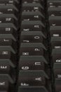 Black keyboard closeup. Keyboard pattern. Horizontal pattern. Vertical pattern. Royalty Free Stock Photo