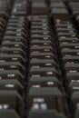 Black keyboard closeup. Keyboard pattern. Horizontal pattern. Vertical pattern. Royalty Free Stock Photo