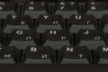 Black keyboard closeup. Keyboard pattern. Horizontal pattern. Vertical pattern. Royalty Free Stock Photo