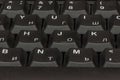 Black keyboard closeup. Keyboard pattern. Horizontal pattern. Vertical pattern. Royalty Free Stock Photo