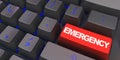Black Keyboard with emergrncy button 3d render image Royalty Free Stock Photo