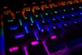 Black Keyboard With Rainbow Led Lights Royalty Free Stock Photo