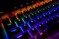 Black Keyboard With Rainbow Led Lights Royalty Free Stock Photo