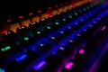 Black Keyboard With Rainbow Led Lights Royalty Free Stock Photo