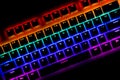 Black Keyboard With Rainbow Led Lights Royalty Free Stock Photo