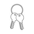 Black Keychain icon. vector key symbol. vector lock symbol. protection and security sign Royalty Free Stock Photo