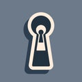 Black Keyhole icon on grey background. Key of success solution, business concept. Keyhole express the concept of riddle